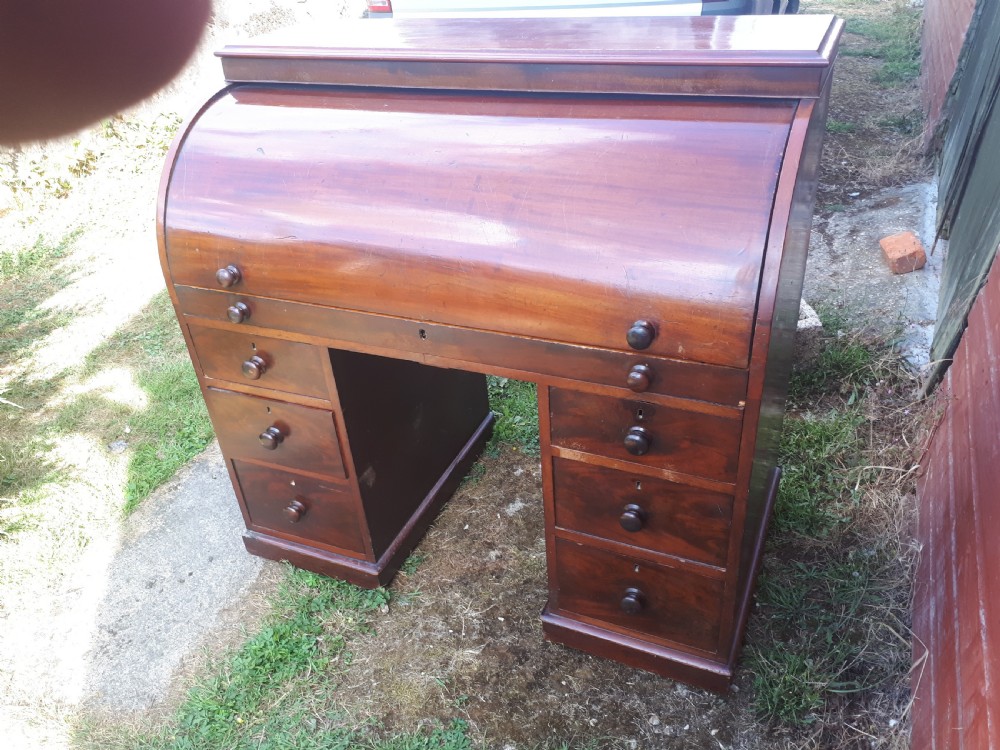 19th century cylinder top writing desk View V