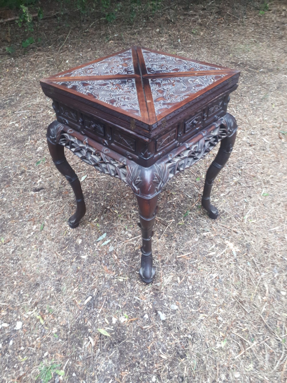 Late 19th century Chinese hardwood games table