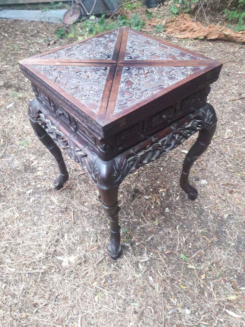 Late 19th century Chinese hardwood games table View III