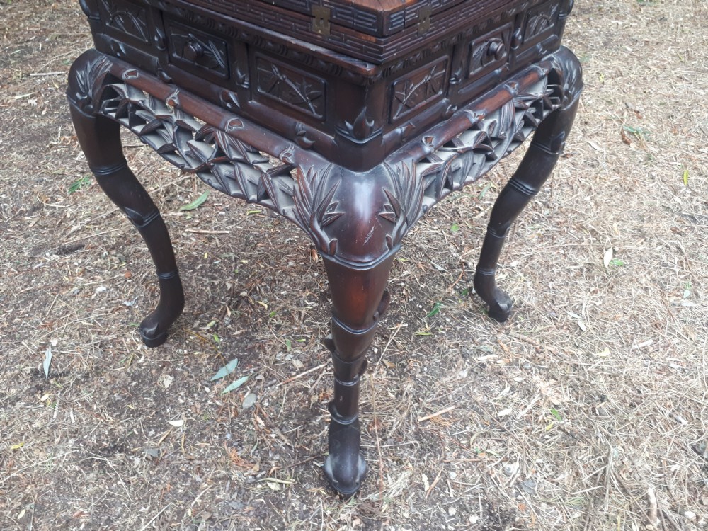 Late 19th century Chinese hardwood games table View V