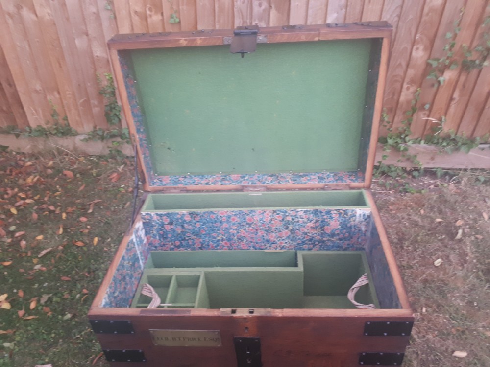 19th century oak metal bound silver chest View VII