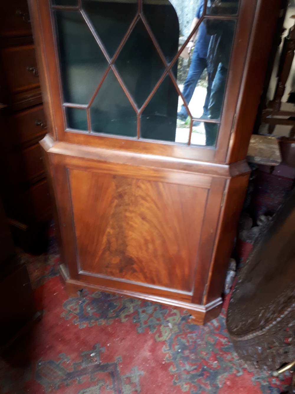 Edwardian mahogany 2 part corner cabinet View II