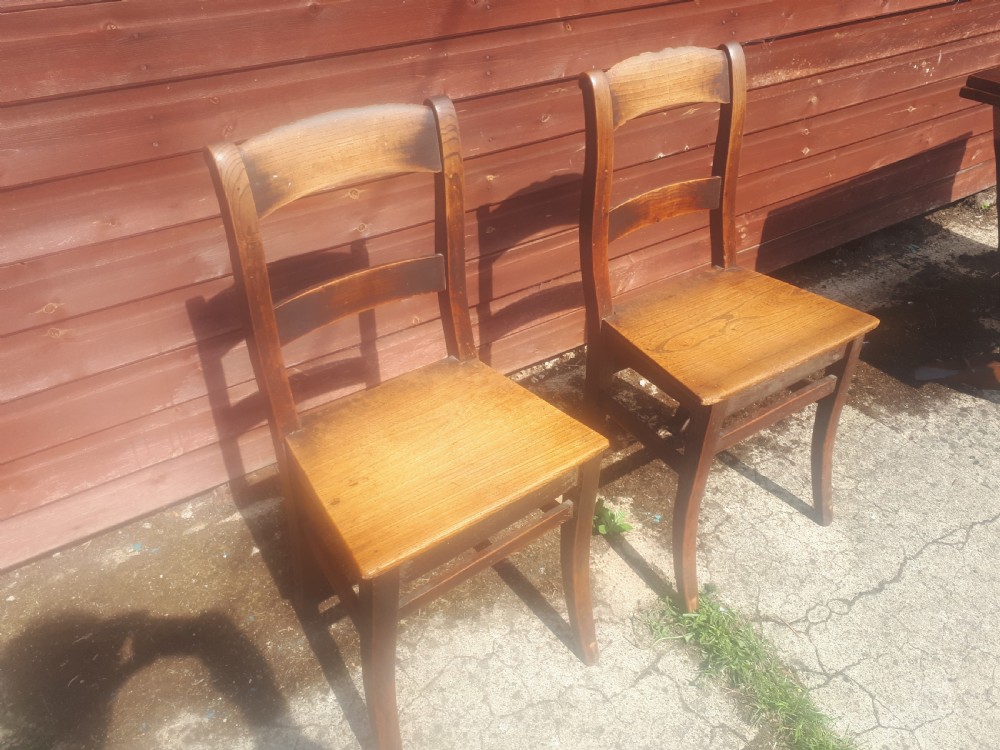 Rare pair of mid-19th century children's dining room chairs View II