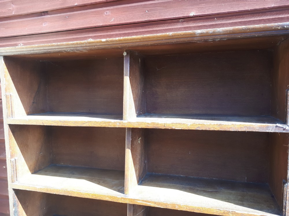 Early 20th century decorated pine kitchen shelving unit View III