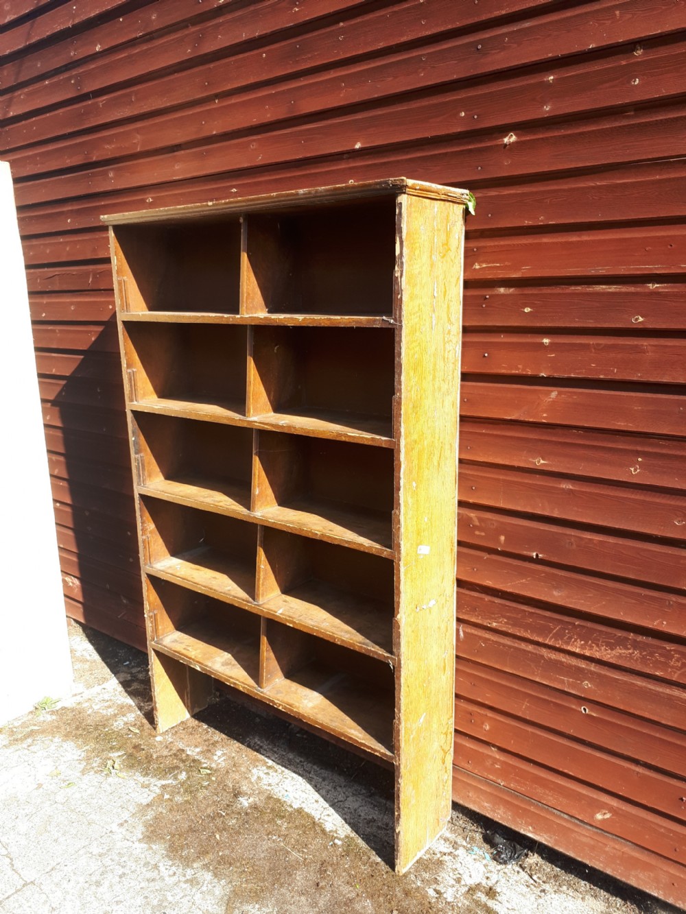 Early 20th century decorated pine kitchen shelving unit View V