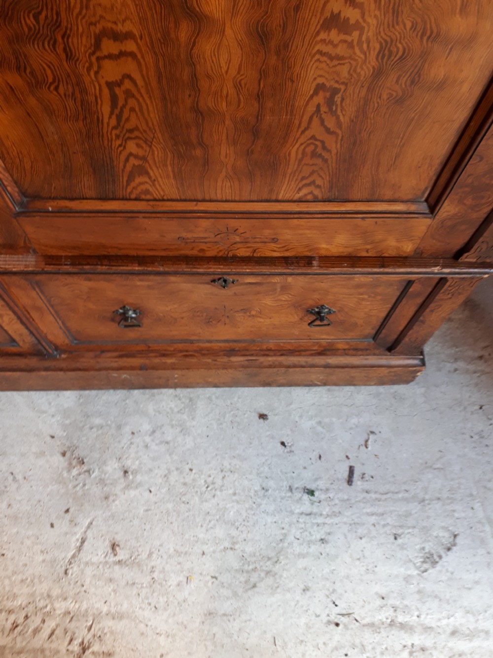 Good Victorian pitch pine double wardrobe  View IV