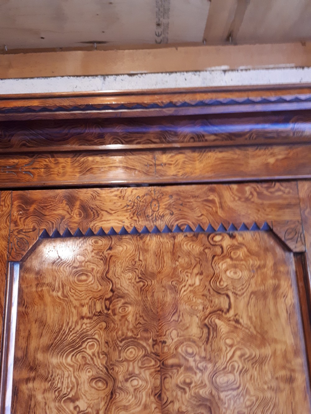 Good Victorian pitch pine double wardrobe  View V