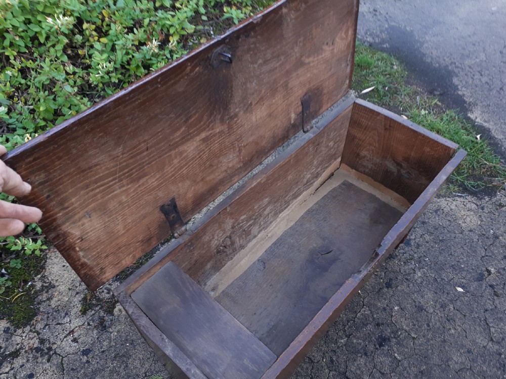 Small antique plank coffer chest View IV