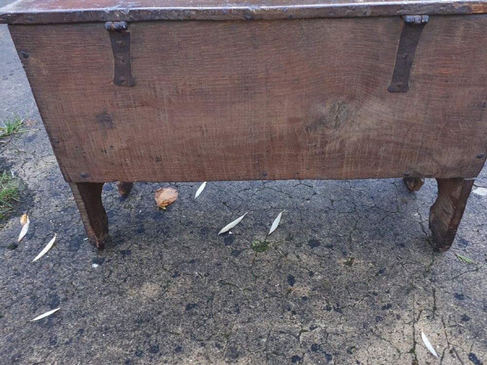 Small antique plank coffer chest View V