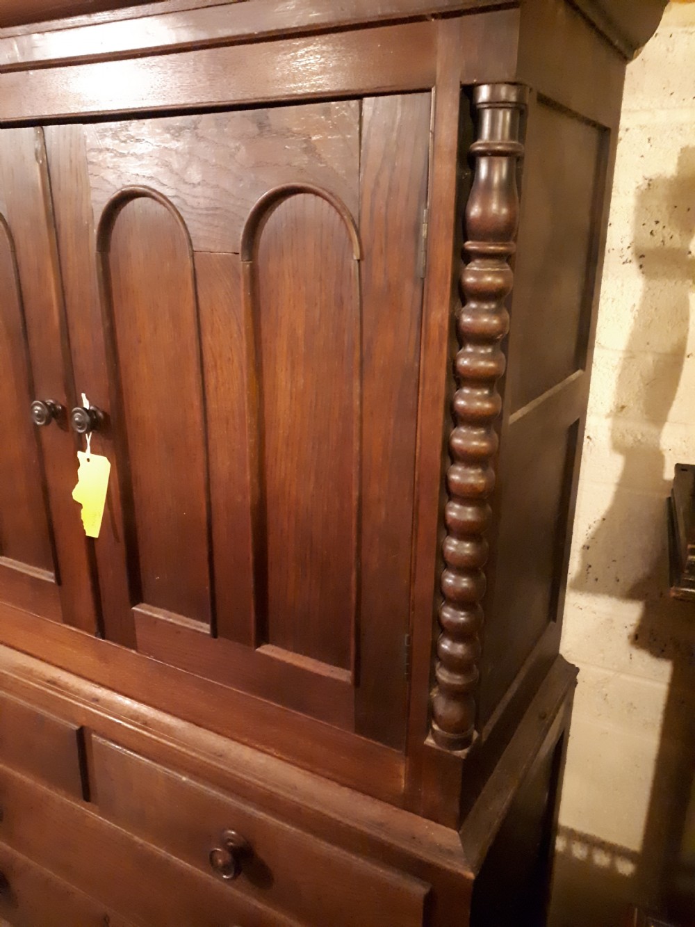 Early Victorian Welsh oak press cupboard  View III
