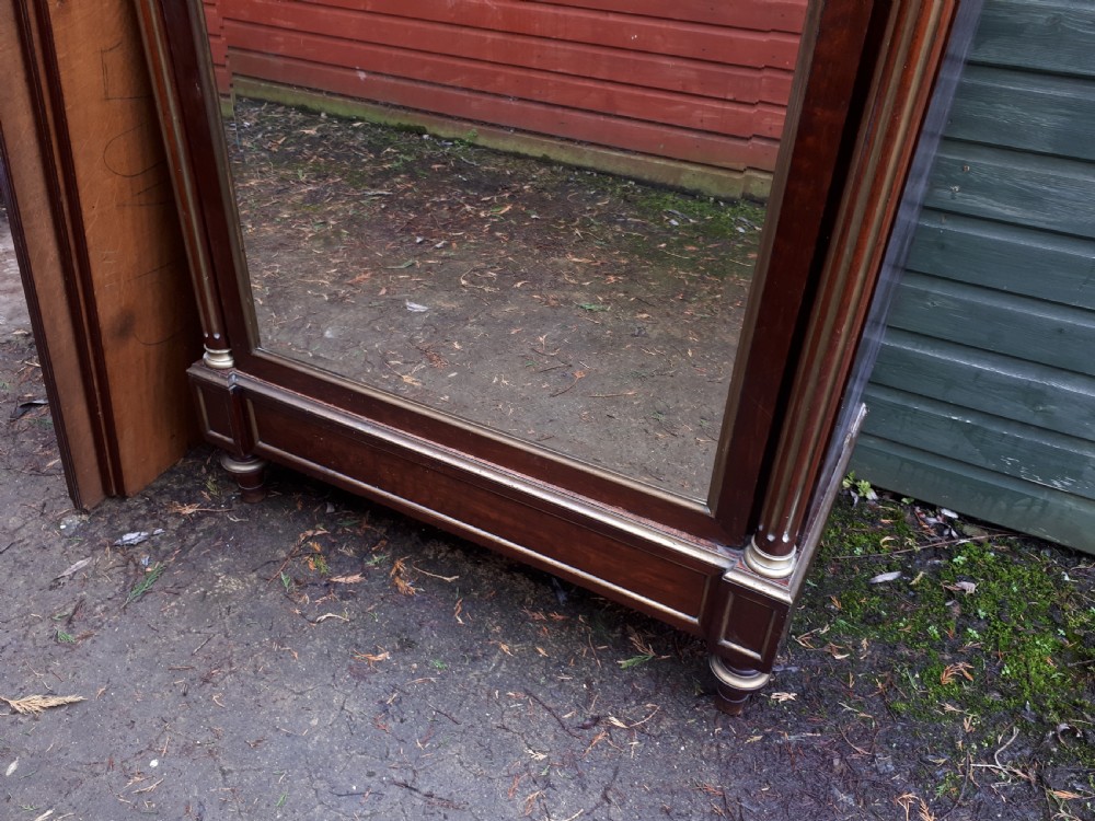 19th century mahogany brass metal mounted French hall cupboard View VIII