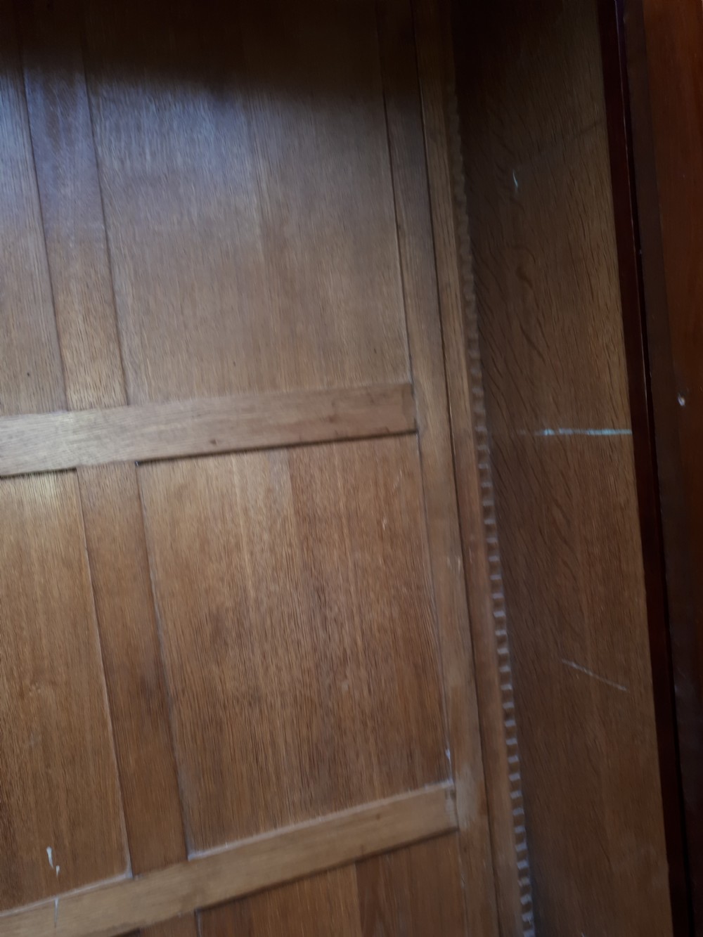 19th century mahogany brass metal mounted French hall cupboard View X