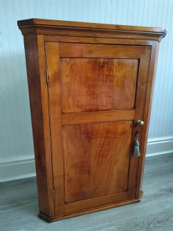 19TH CENTURY FRUITWOOD CORNER CUPBOARD