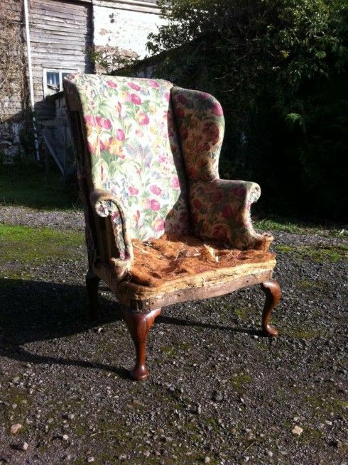 An 18th Century Walnut Wing Armchair