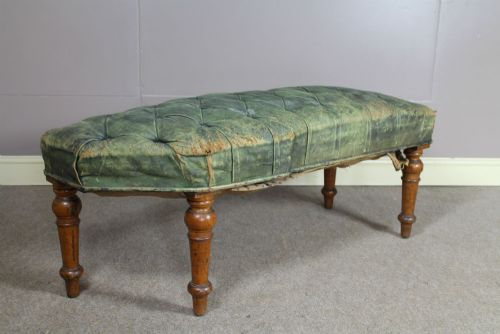 A 19th Century Oak and Leather Stool