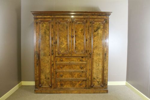 A 19th Century Walnut Combination Wardrobe of Exceptional Quality