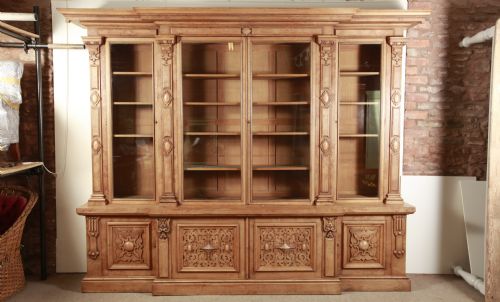 A 19th Century Pollard Oak Breakfront Bookcase