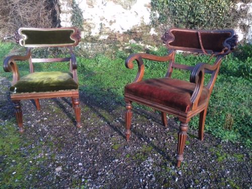 A Pair of 19th Century Carvers / Desk Chairs