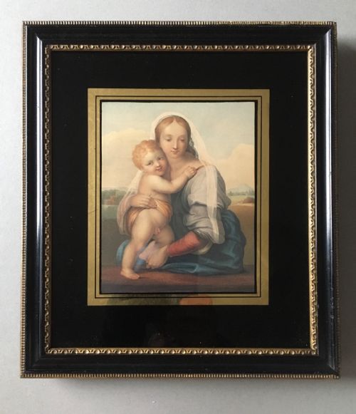 Georgian Engraving Madonna and Child Antique Print.