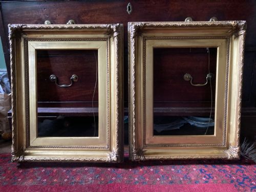 A Pair of Antique Frames Gilt Gesso Picture Frames.