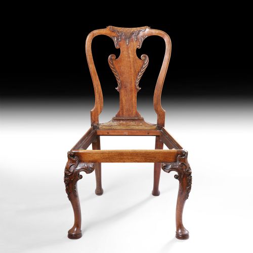 A PAIR OF GEORGE I CARVED WALNUT CHAIRS POSSIBLY IRISH - ADDITIONAL PHOTO 1