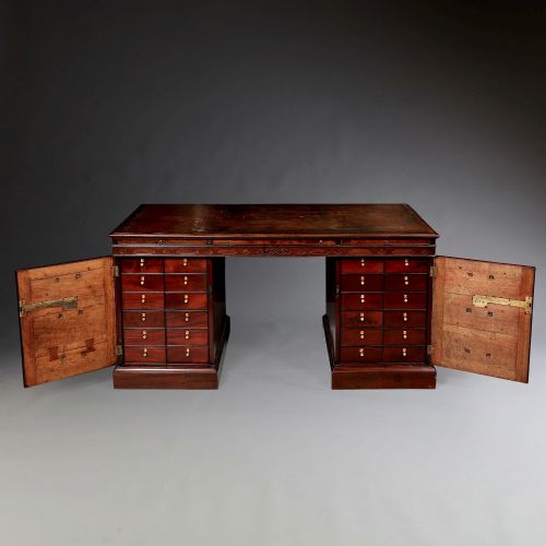 george iii chippendale period mahogany partners desk - CATEGORY: ANTIQUE DESKS - DATED GEORGIAN