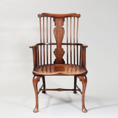 GEORGE III WALNUT AND SYCAMORE COMBBACK WINDSOR CHAIR - ADDITIONAL PHOTO 1