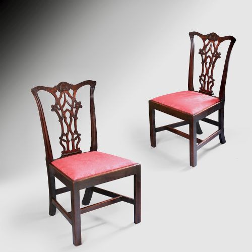 pair of george iii mahogany chippendale period chairs - CATEGORY: ANTIQUE CHAIRS - DATED GEORGIAN