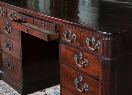 GEORGE III MAHOGANY PARTNERS DESK - ADDITIONAL PHOTO 7