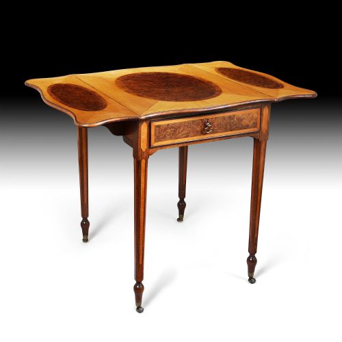 18th century george iii satinwood and pollard oak pembroke occasional table - CATEGORY: ANTIQUE TABLES - DATED 17TH CENTURY