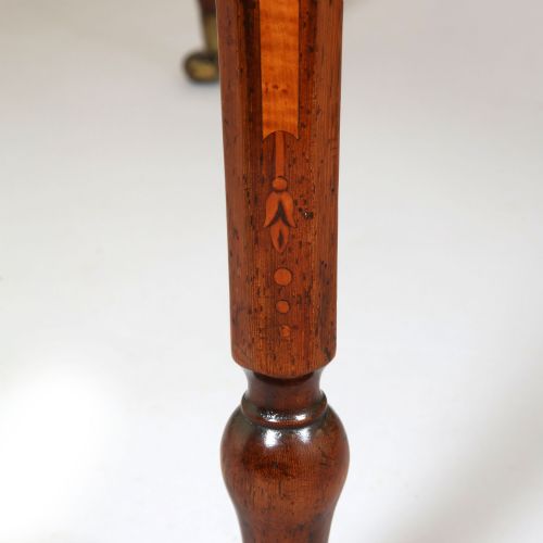 18TH CENTURY GEORGE III SATINWOOD AND POLLARD OAK PEMBROKE OCCASIONAL TABLE - ADDITIONAL PHOTO 7