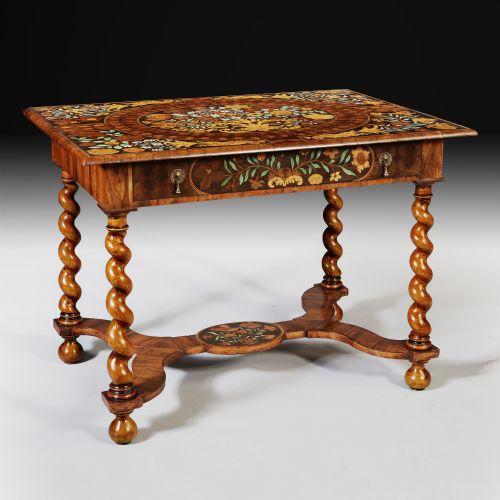 charles ii olive oyster floral marquetry table - CATEGORY: ANTIQUE TABLES - DATED 17TH CENTURY