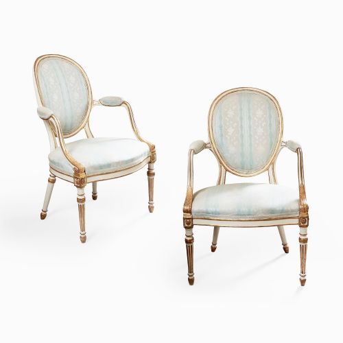 george iii parcel gilt painted pair of chairs - CATEGORY: ANTIQUE CHAIRS - DATED 18TH CENTURY