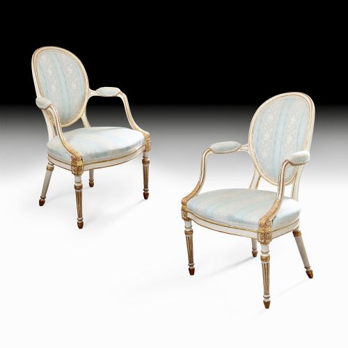GEORGE III PARCEL GILT PAINTED PAIR OF CHAIRS - ADDITIONAL PHOTO 1