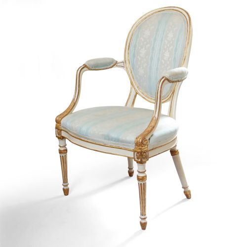 GEORGE III PARCEL GILT PAINTED PAIR OF CHAIRS - ADDITIONAL PHOTO 2