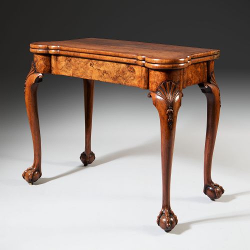 george ii figured walnut card table on cabriole legs in the manner of benjamin - CATEGORY: ANTIQUE TABLES - DATED GEORGIAN
