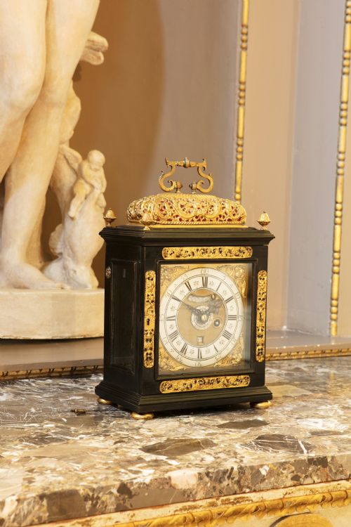 17THCENTURY EBONY VENEERED TABLE CLOCK WITH ALARM AND PULL QUARTER REPEAT - ADDITIONAL PHOTO 6