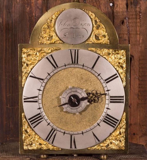 GEORGE II LANTERN ALARM CLOCK HOUSED IN A PERFECTLY PROPORTIONED ORIGINAL OAK CASE - ADDITIONAL PHOTO 2