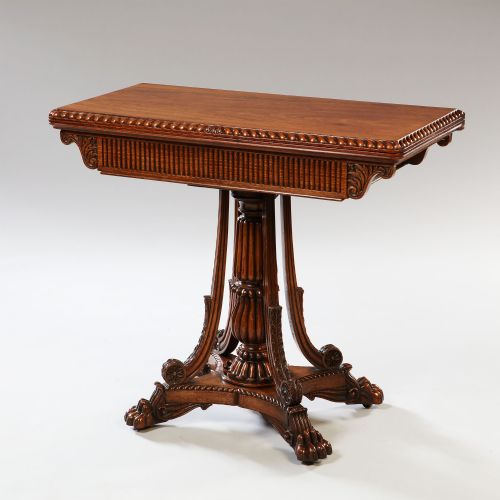 CARVED ANGLOINDIAN CARD SOFER TABLE CIRCA 1830 - ADDITIONAL PHOTO 3
