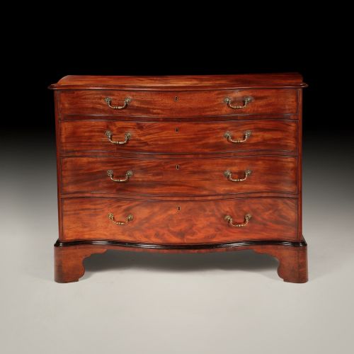george iii chippendale period mahogany serpentine chest circa 1770 england - CATEGORY: ANTIQUE CHEST OF DRAWERS - DATED 18TH CENTURY