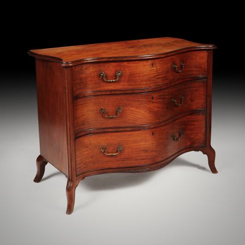 18th century george iii mahogany serpentine chest or commode in the manner of henry hill - CATEGORY: ANTIQUE CHEST OF DRAWERS - DATED 18TH CENTURY