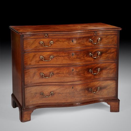 GEORGE III MAHOGANY SERPENTINE CHEST OF DRAWERS - ADDITIONAL PHOTO 1