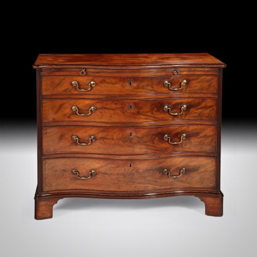 george iii mahogany serpentine chest of drawers - CATEGORY: ANTIQUE CHEST OF DRAWERS - DATED GEORGIAN