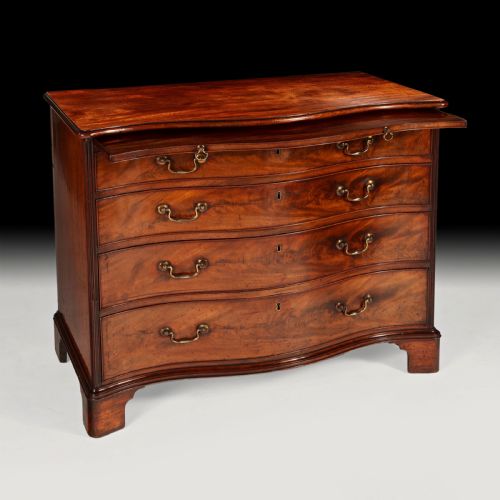 GEORGE III MAHOGANY SERPENTINE CHEST OF DRAWERS - ADDITIONAL PHOTO 6