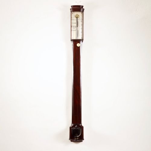 george iii mahogany stick barometer by noted london makers - CATEGORY: ANTIQUE BAROMETERS - DATED GEORGIAN