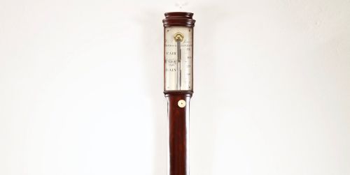 GEORGE III MAHOGANY STICK BAROMETER BY NOTED LONDON MAKERS - ADDITIONAL PHOTO 3