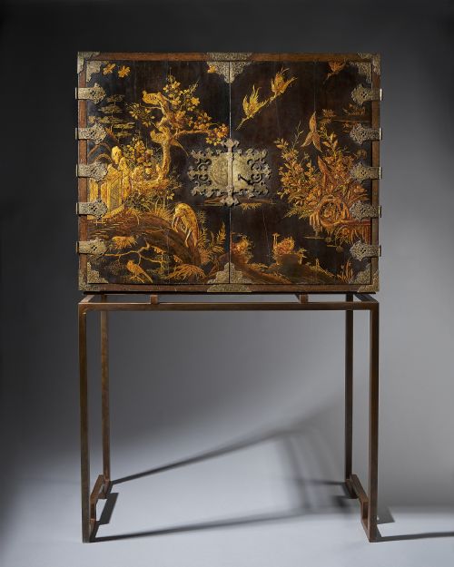 charles ii japanned cabinet raised on a contemporary stand - CATEGORY: ANTIQUE CUPBOARDS - DATED 17TH CENTURY