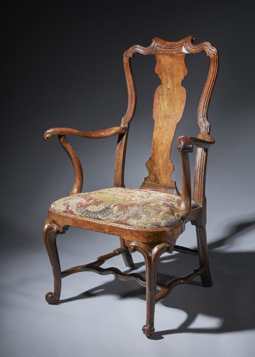 an extraordinary george i walnut armchaircirca 1725 - CATEGORY: ANTIQUE CHAIRS - DATED GEORGIAN