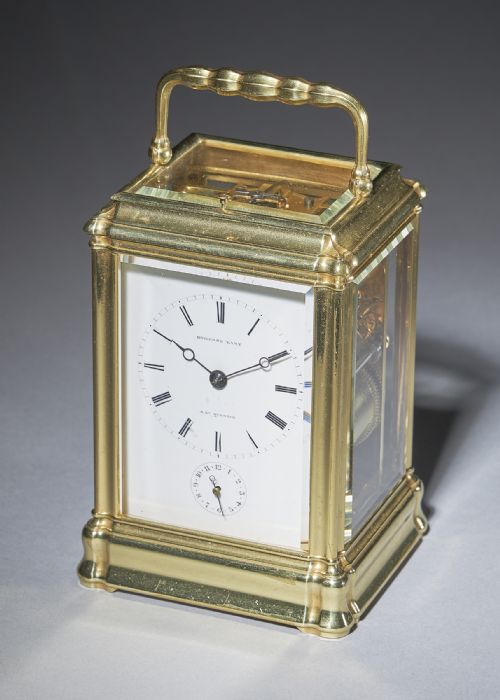 A RARE AND UNUSUAL 19THCENTURY CARRIAGE CLOCK SIGNED DEVIENNE LAMY A ST QUENTIN - ADDITIONAL PHOTO 1