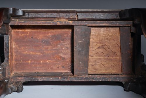 A FINE IRISH MID 18TH CENTURY CARVED MAHOGANY CONSOLE CARD TABLE - ADDITIONAL PHOTO 5